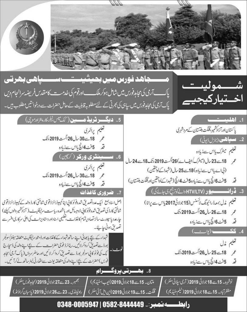 join-pakistan-army-as-siphai-pakistan-army-mujahid-force-jobs-june