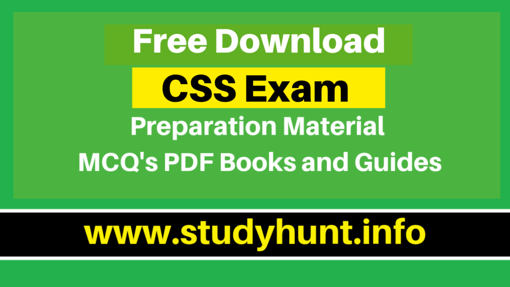 Free CSS Preparation Material MCQs PDF Books and Guides