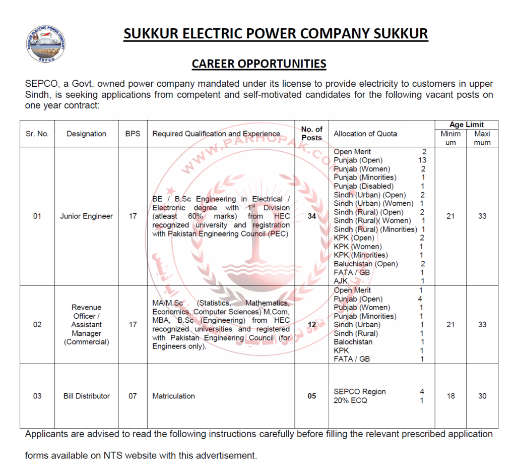 Jobs in Sukkur Electric Power Company SEPCO - Wapda Jobs 2019
