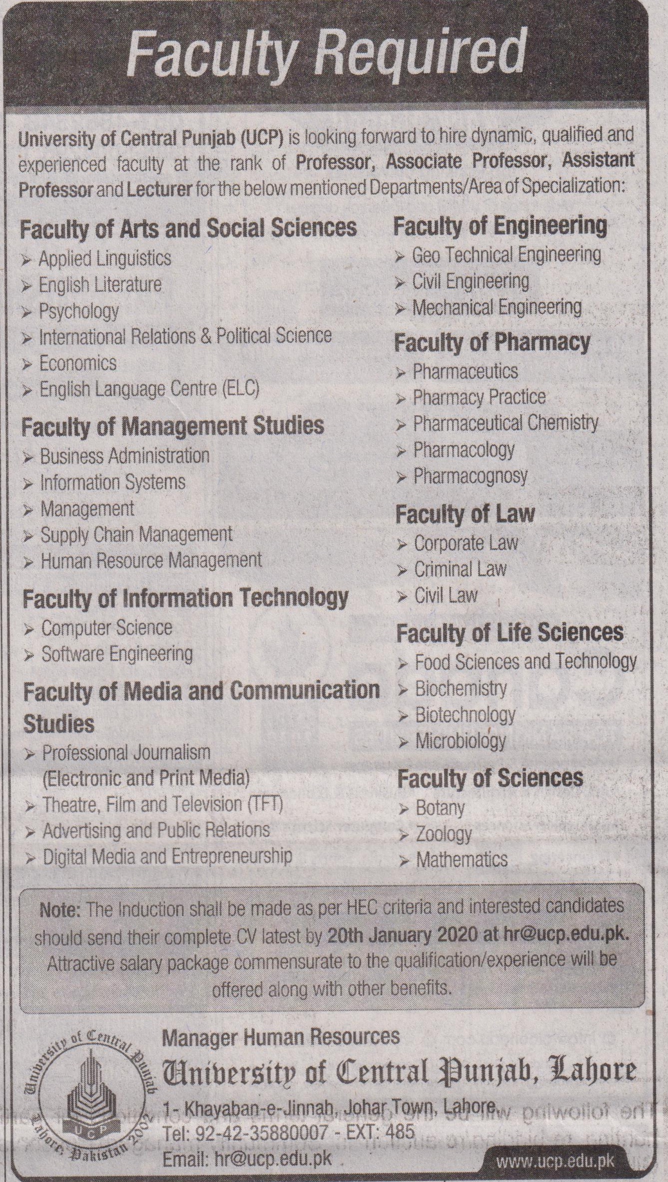 Lecturer Jobs 2014 In Punjab