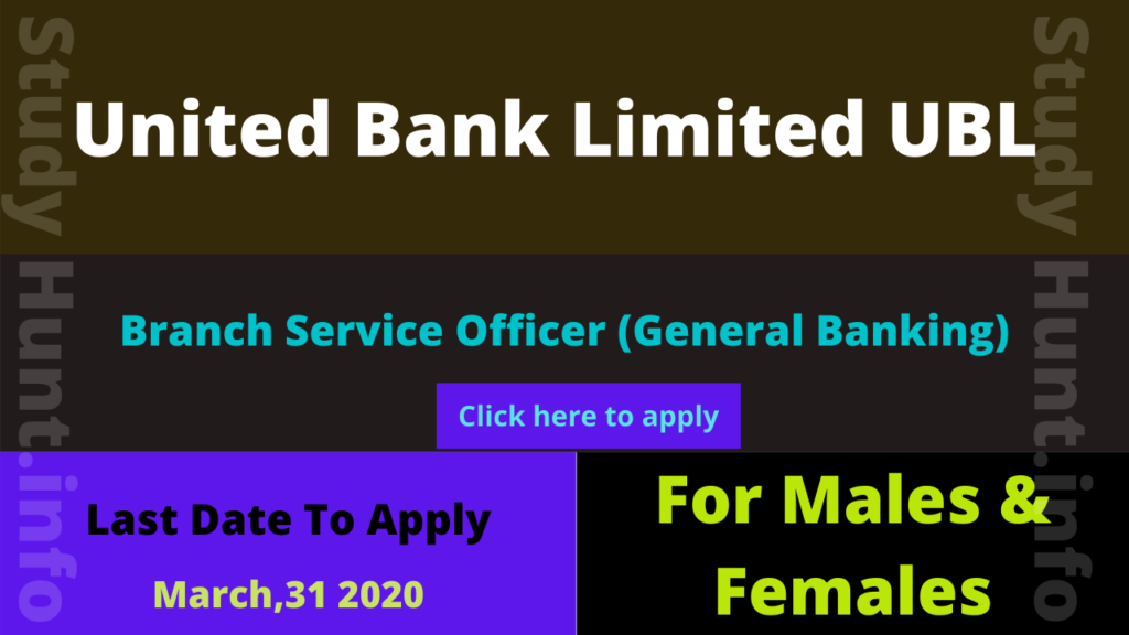 United Bank Limited UBL Jobs 2020 For Fresh Graduates