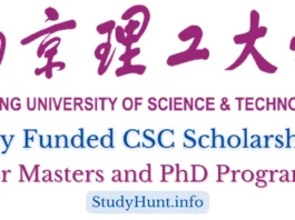 Nanjing University of Science & Technology Postgraduate CSC Scholarship
