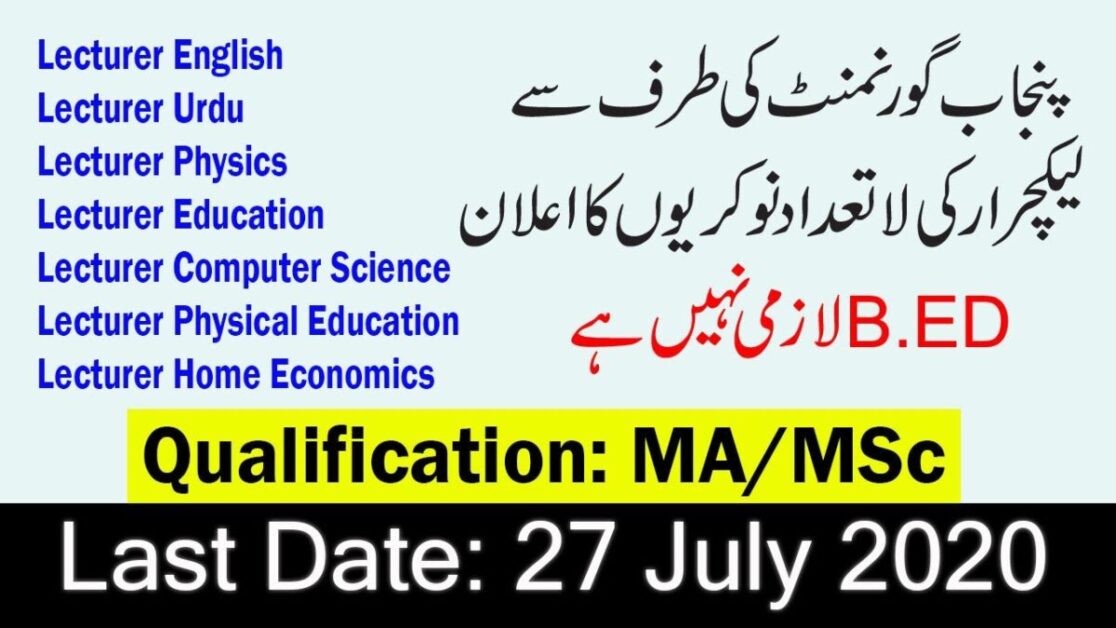 PPSC Lecturer Jobs Online Apply Advertisement New Vacancies StudyHunt