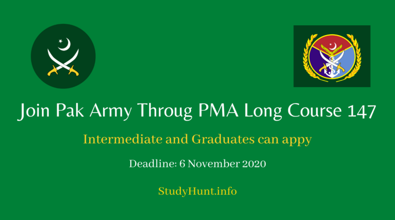 Join Pakistan Army PMA Long Course 147 2020 | Online Registration 