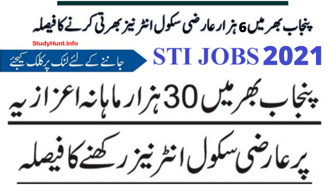 STI Jobs 2022 by Punjab Govt of Pakistan