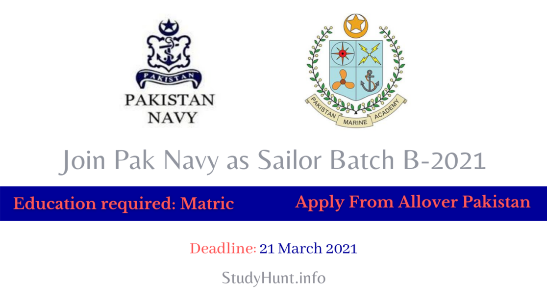 Join Pak Navy as Sailor(Marine) Batch B-2021