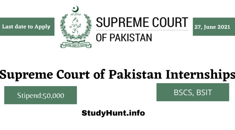 Supreme Court of Pakistan Internships 50 000 Stipend StudyHunt