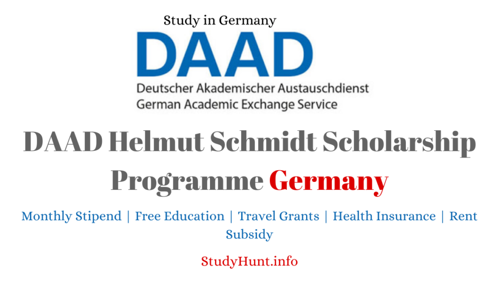 DAAD Helmut Schmidt Scholarship Programme 20242025 StudyHunt