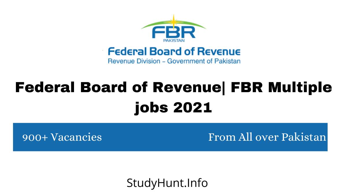 Federal Board of Revenue FBR Multiple jobs 2021