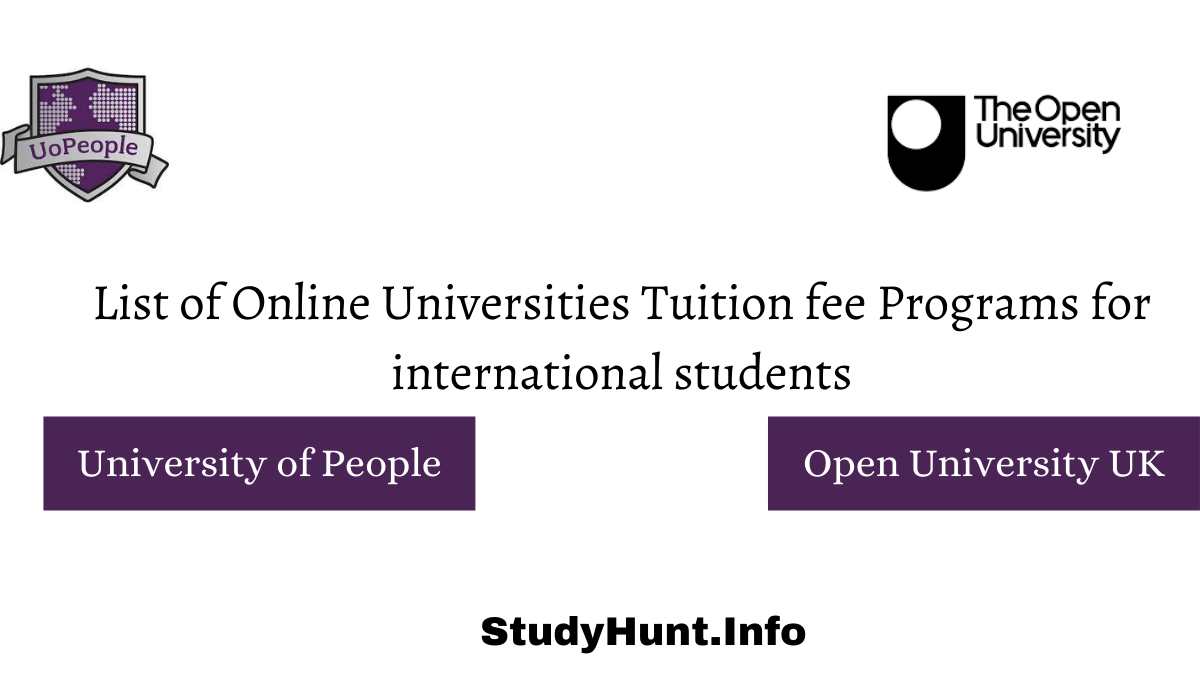 List of Online Universities Tuition fee Programs for international students