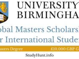 University of Birmingham Global Masters Scholarship