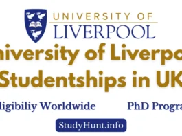 University of Liverpool Studentships in UK