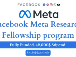Facebook Meta Research Fellowship program