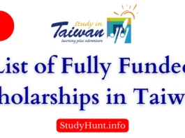 List of Fully Funded Scholarships in Taiwan