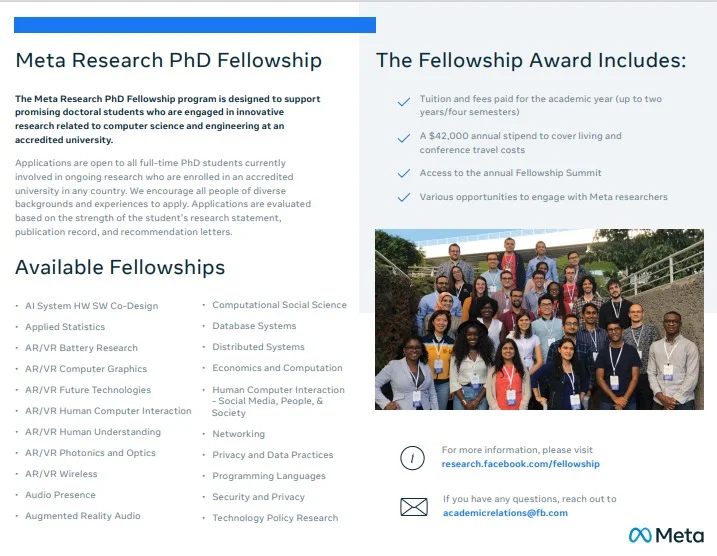 meta research fellowship flyer