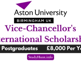 Aston University Vice-Chancellor's International Scholarship