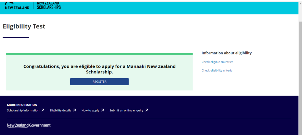 Manaaki New Zealand Scholarship Registration